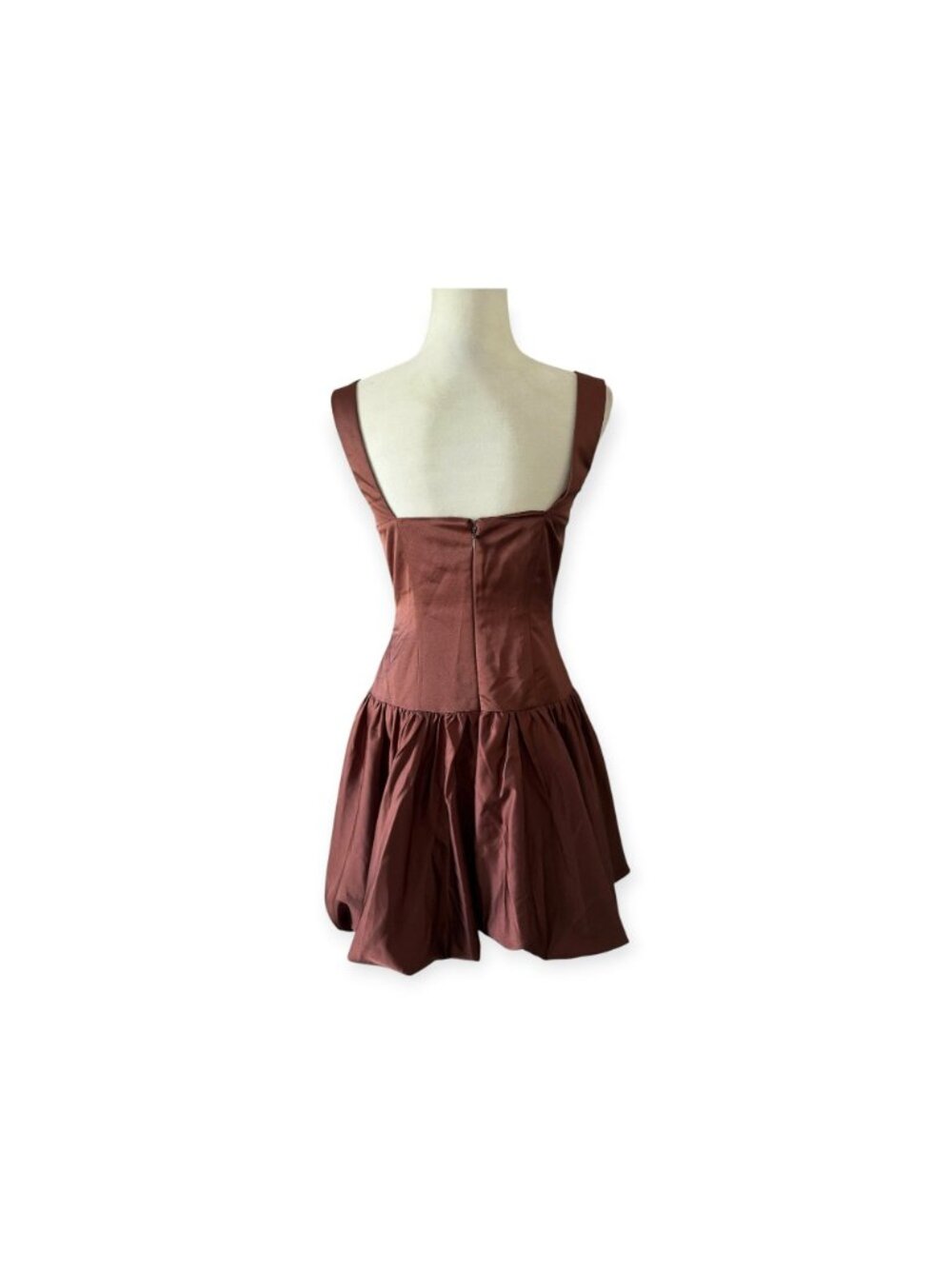 WeWoreWhat Bubble Skirt Corset Mini Dress Brown SZ 6 Cocktail Dress Wedding - Picture 4 of 16